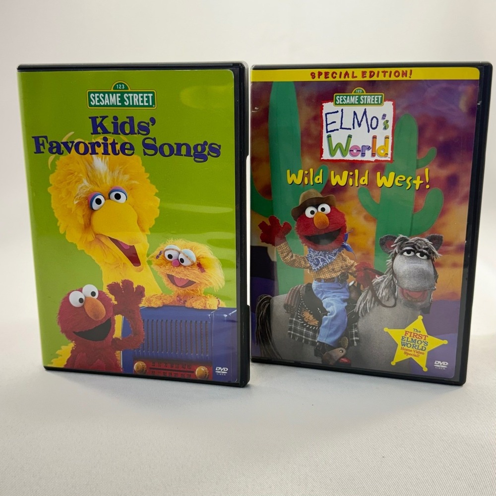 Sesame Street DVD‎ Lot 2 Kids Favorite Songs + Elmo's World Wild Wild West 2001